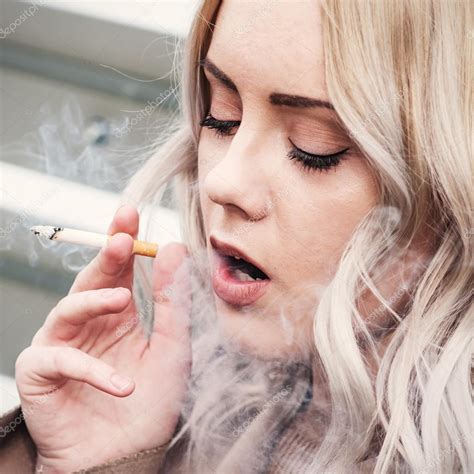 Blonde bj smoking